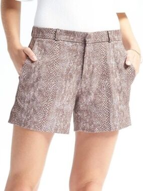 Banana Republic Brown Snake-Print Shorts size 0